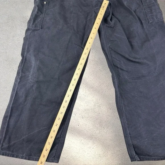 Vintage 90's Carhartt R01 BLK Black Duck Double Knee Bib Overalls Size 42x30 - Picture 6 of 6